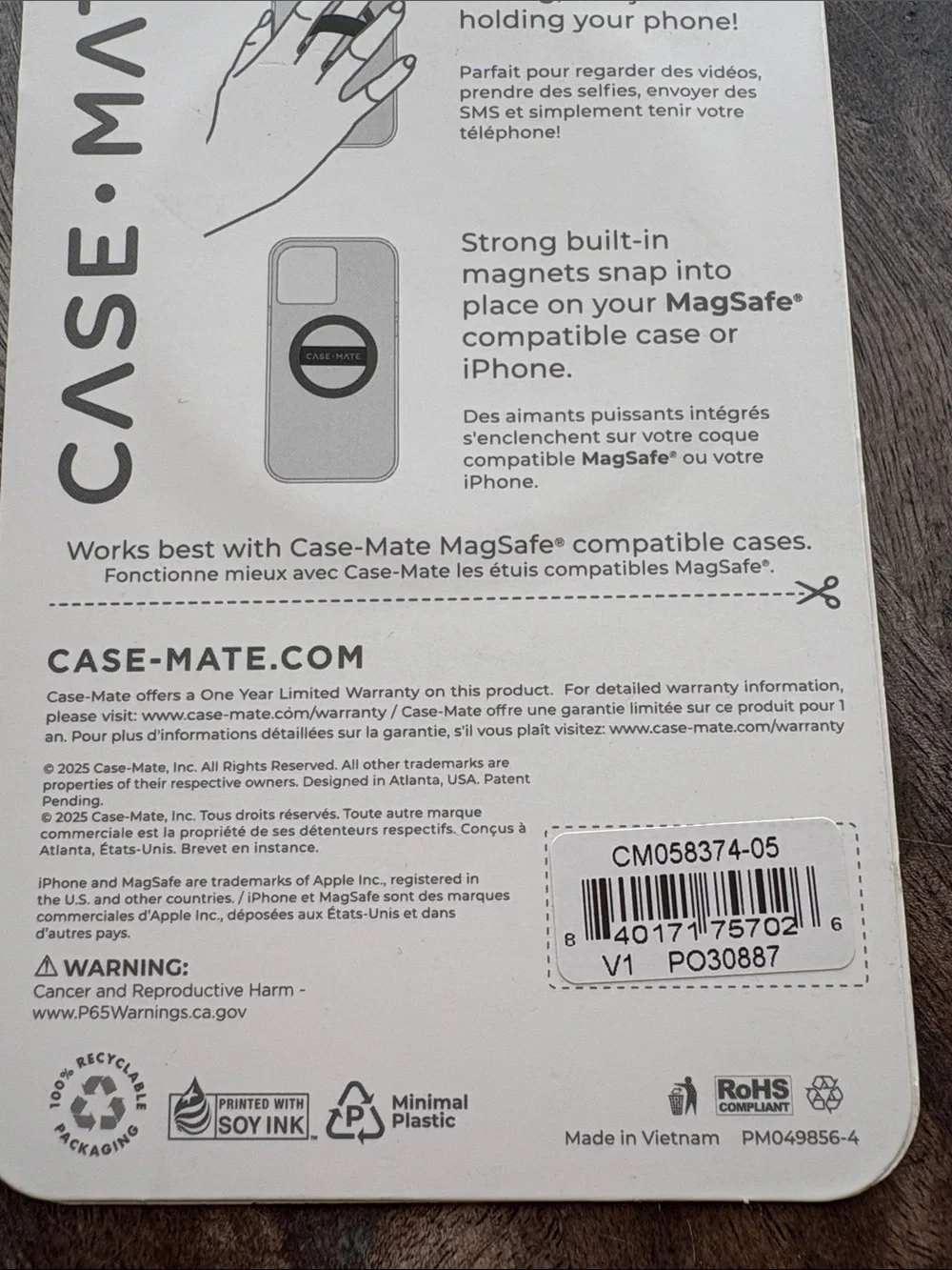Case Mate Magnetic Loop Grip works with MagSafe - Black silicone new